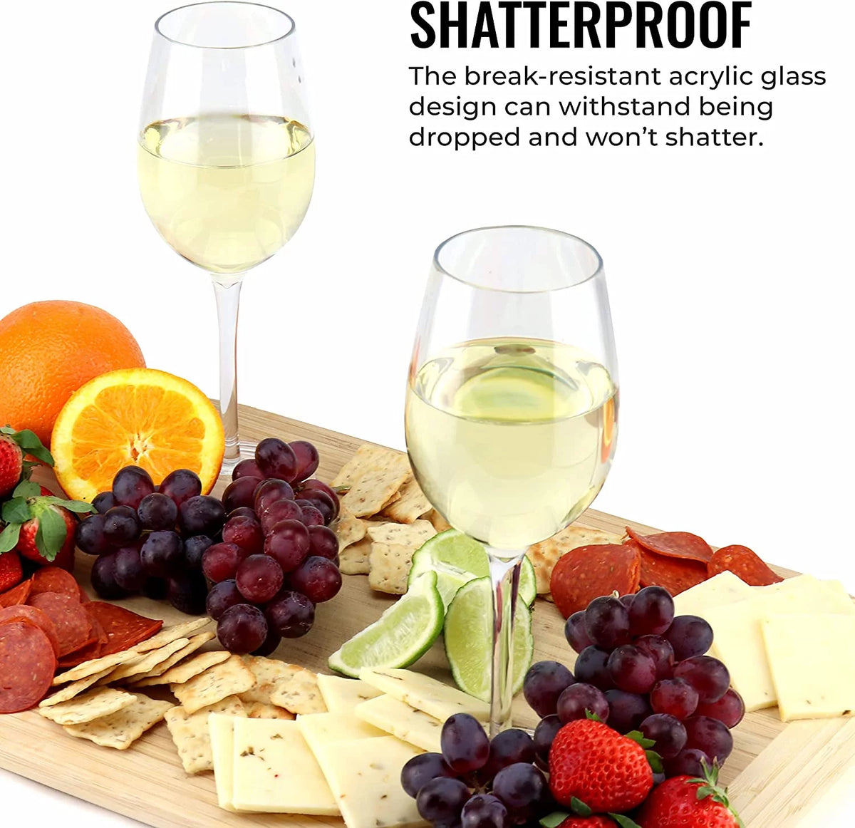 Unbreakable White Wine Glasses, 4 Pack V640