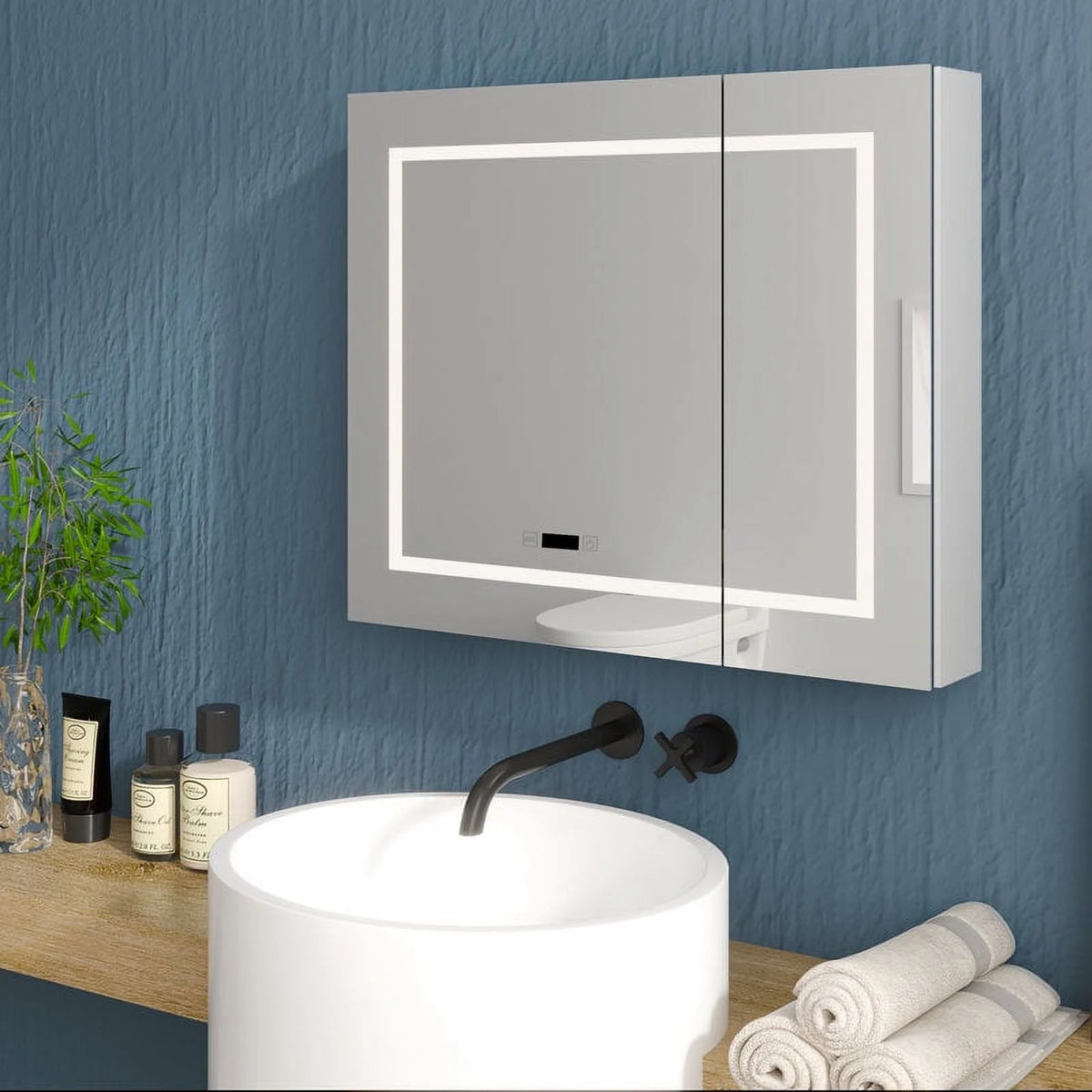 White LED Bathroom Mirror Cabinet D4167