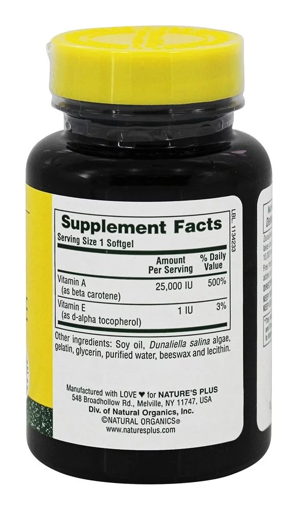 Natural Beta Carotene 25000 IU 90 Softgels X28072