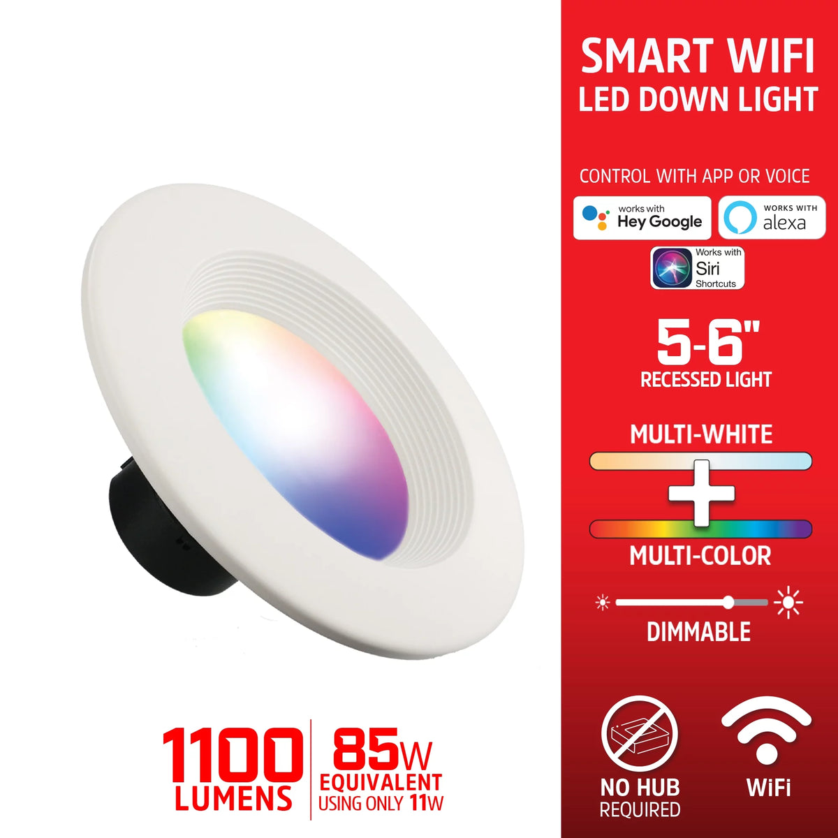 4-Pack Smart Wi-Fi Multi Color LED Recessed Downlight V97811