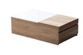 27.50 Inch Light Brown Wood Coffee Table with 2 Drawers S8929