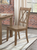 Brown Pine Veneer Dining Chairs Set of 2 T774106