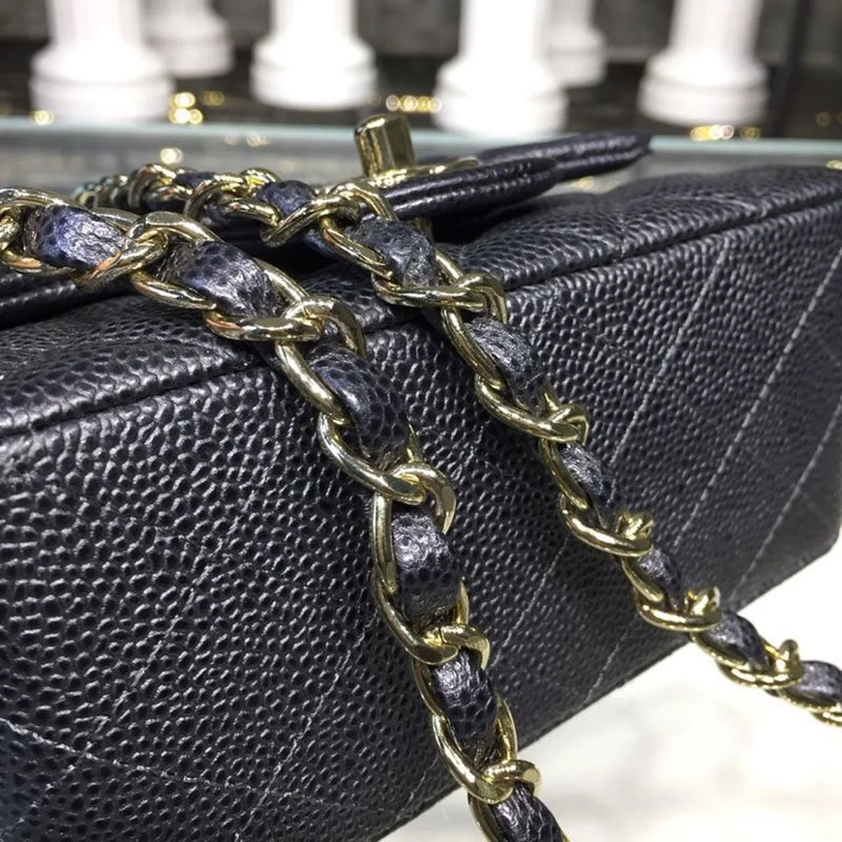 Black Caviar Mini Flap Bag T80689