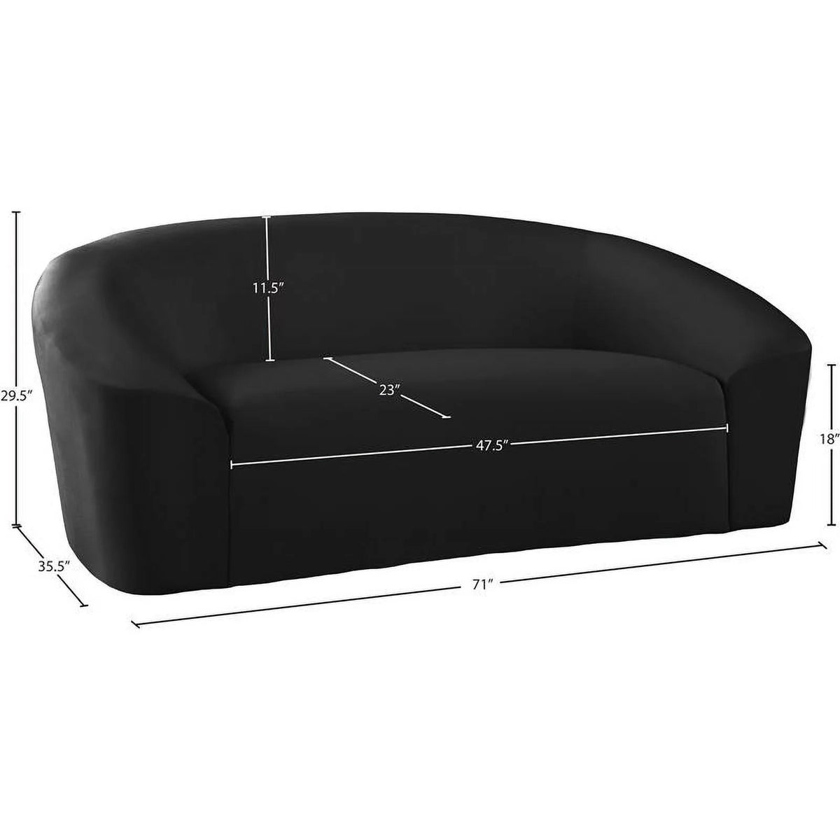 Black Velvet Loveseat P156023