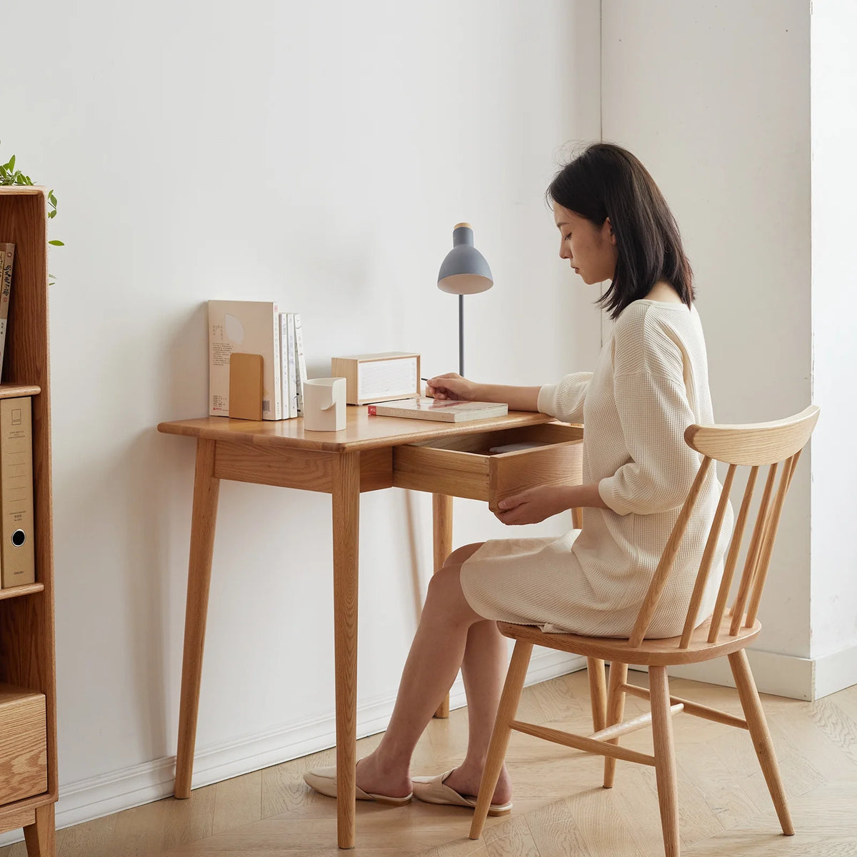 Oak Wood Computer Desk with Drawer C130