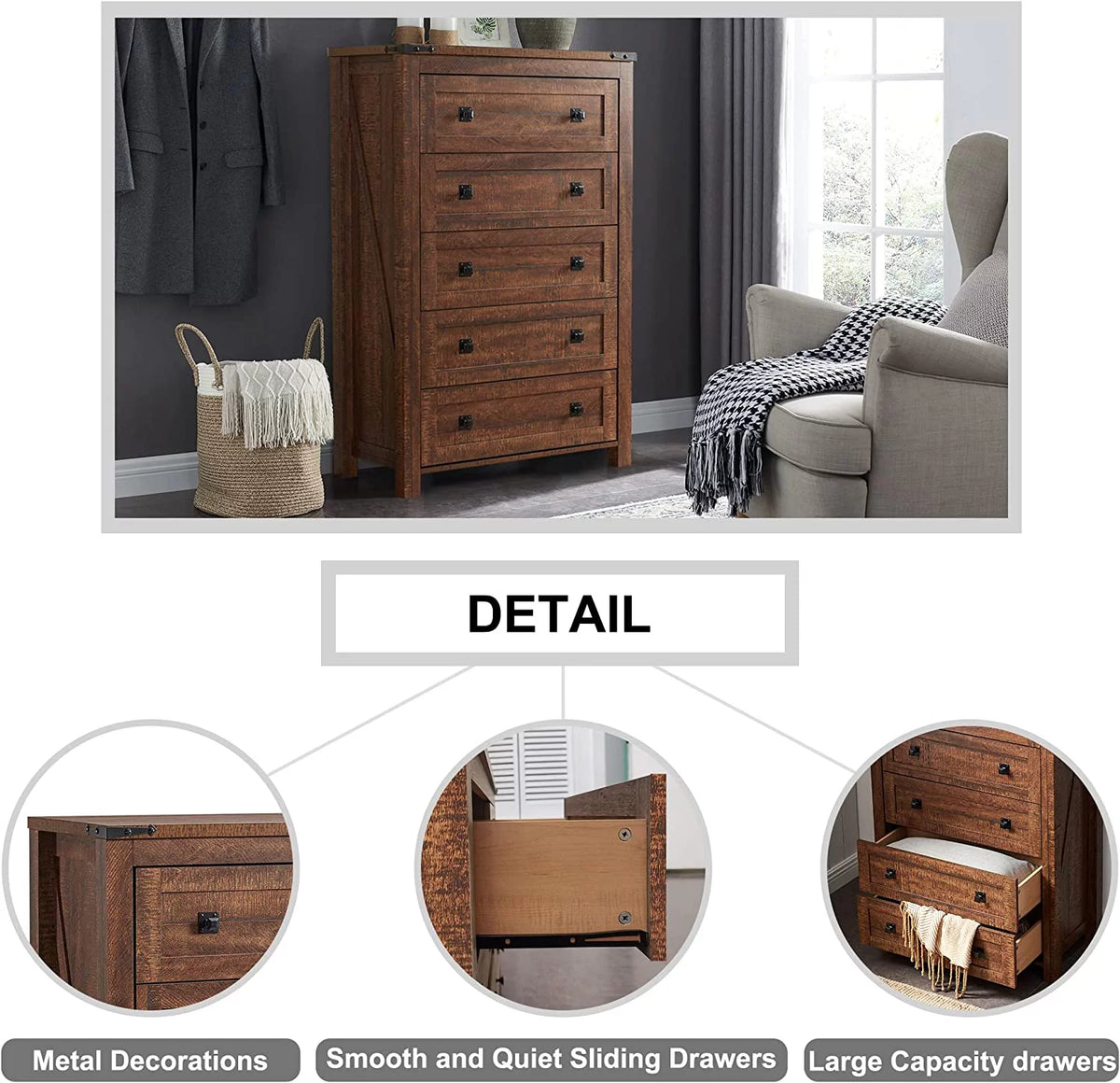 8 Drawer Wood Dresser W208