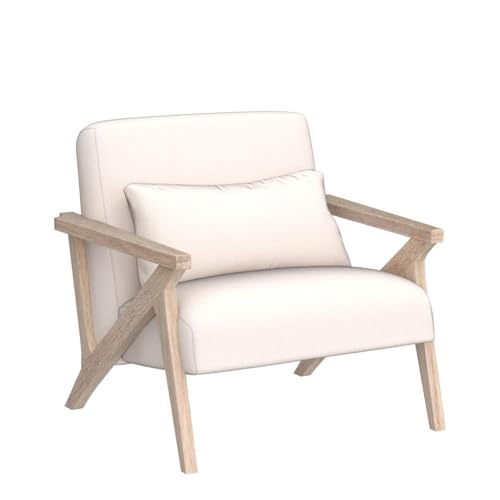Mid Century Modern Upholstered Armchair with Waist Cushion H130