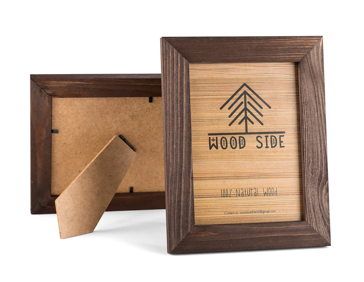 Rustic Wooden Picture Frames 8x10 Brown Wenge Set of 2 S20473