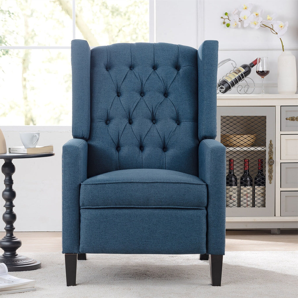 Blue Upholstered Manual Recliner G67601