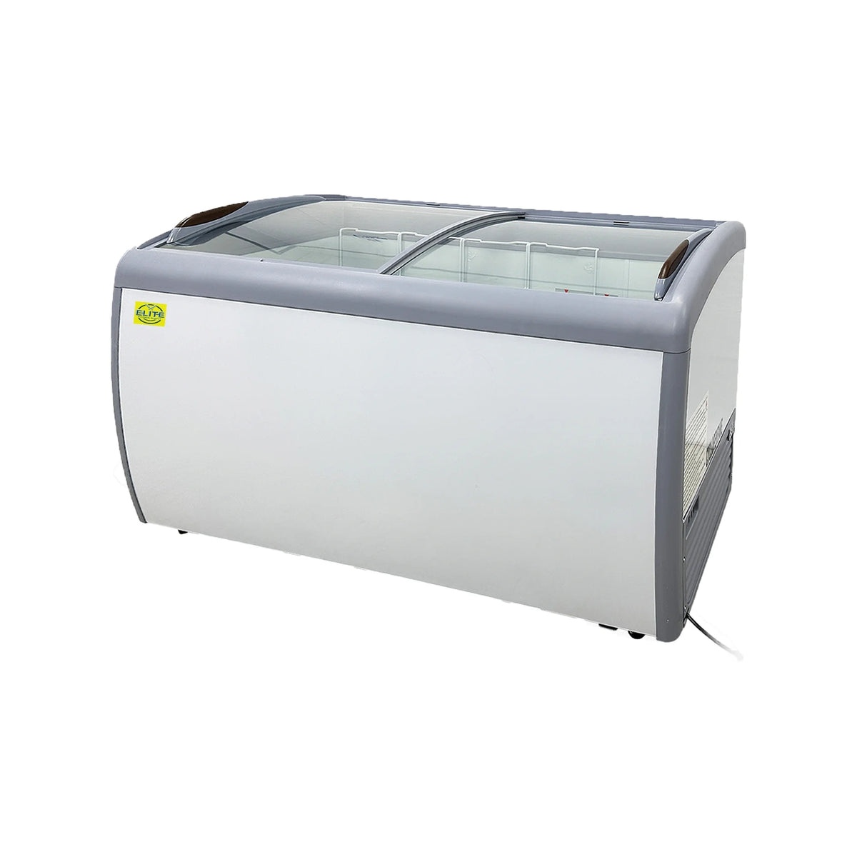 White Curved Glass Top Display Chest Freezer C59885