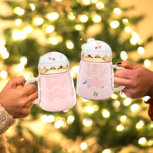 17.6 oz Ceramic Christmas Mug with Lid R189