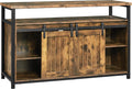 Cabinet with Sliding Barn Doors and Adjustable Shelves F9203