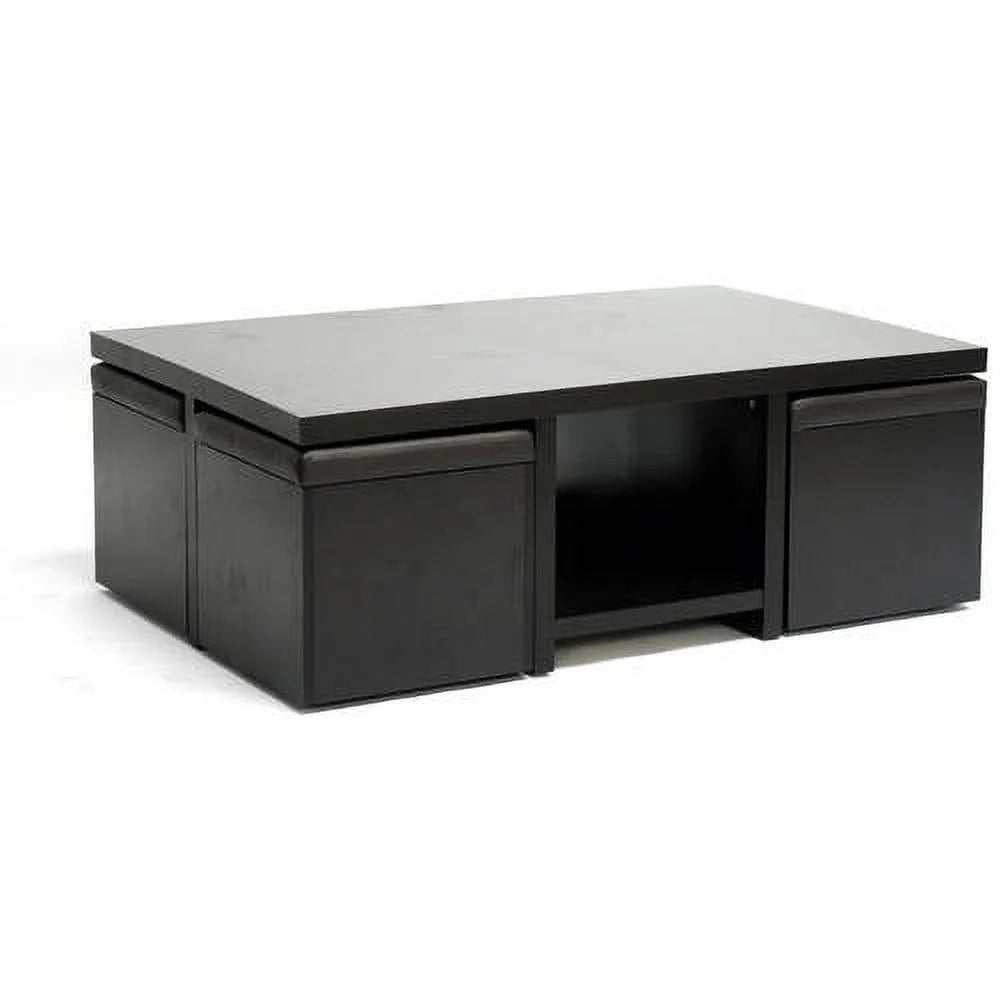 Modern Table and Stool Set with Hidden Storage A10471