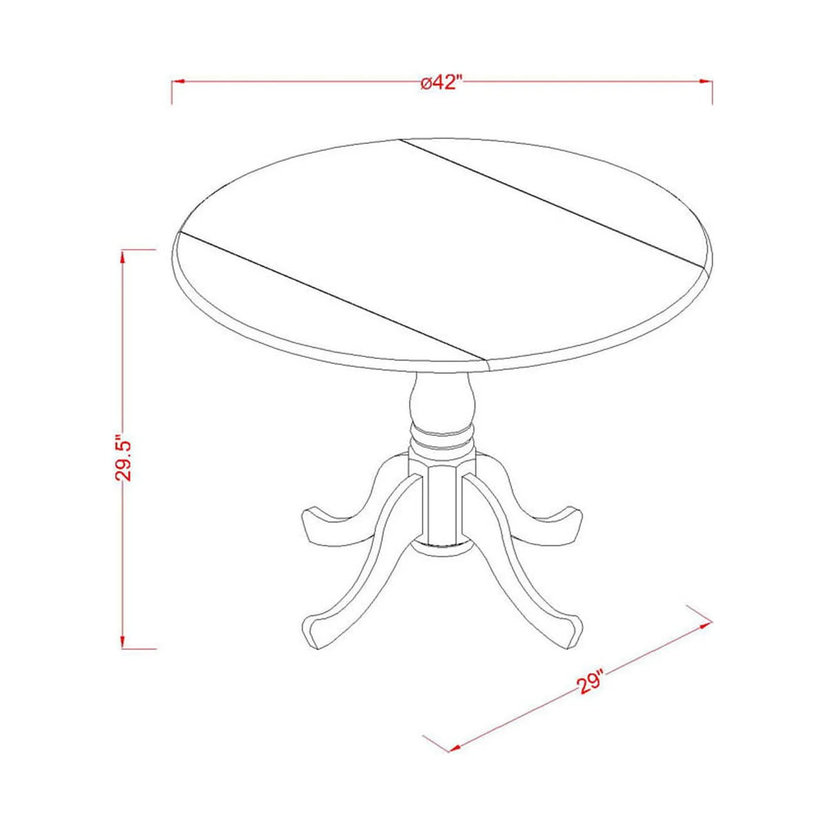 Black Cherry 3 Piece Round Dining Table Set J2820