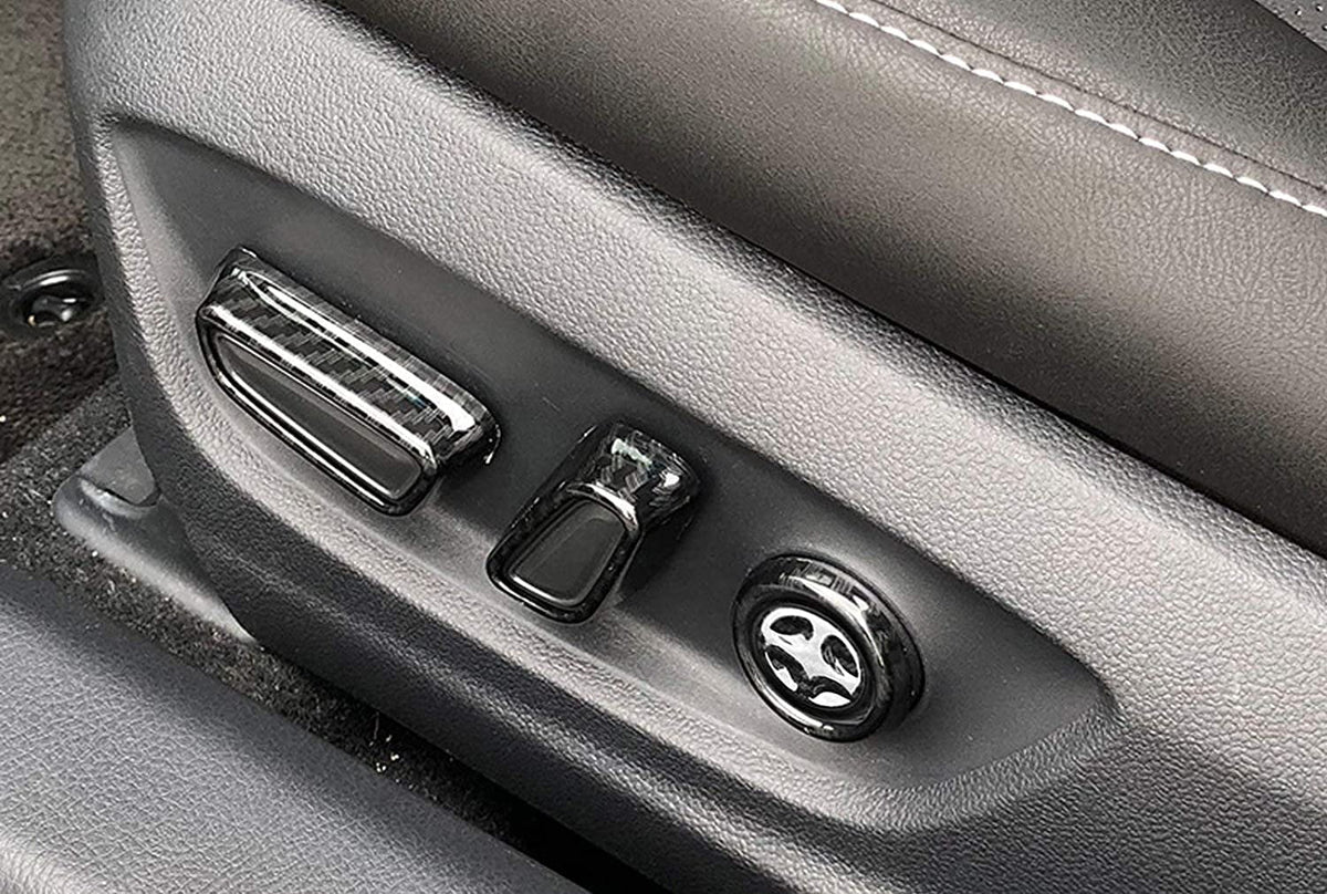 Seat Adjustment Knob Switch Buttons Cover Trim Carbon Fiber Pattern B1599