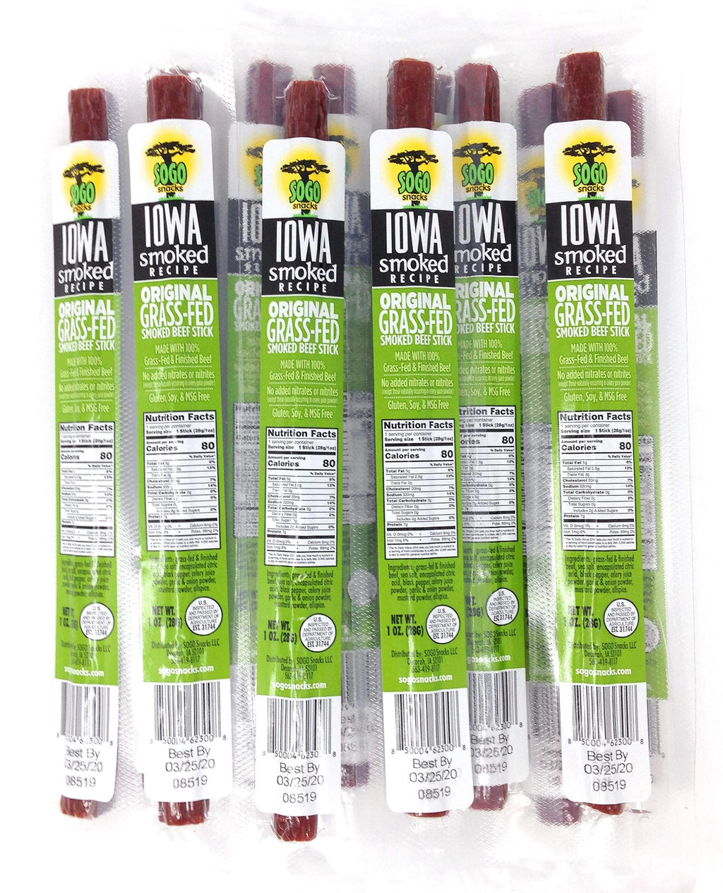 No Sugar 100% Grass-fed Beef Sticks 1-oz 72 Ct R24672