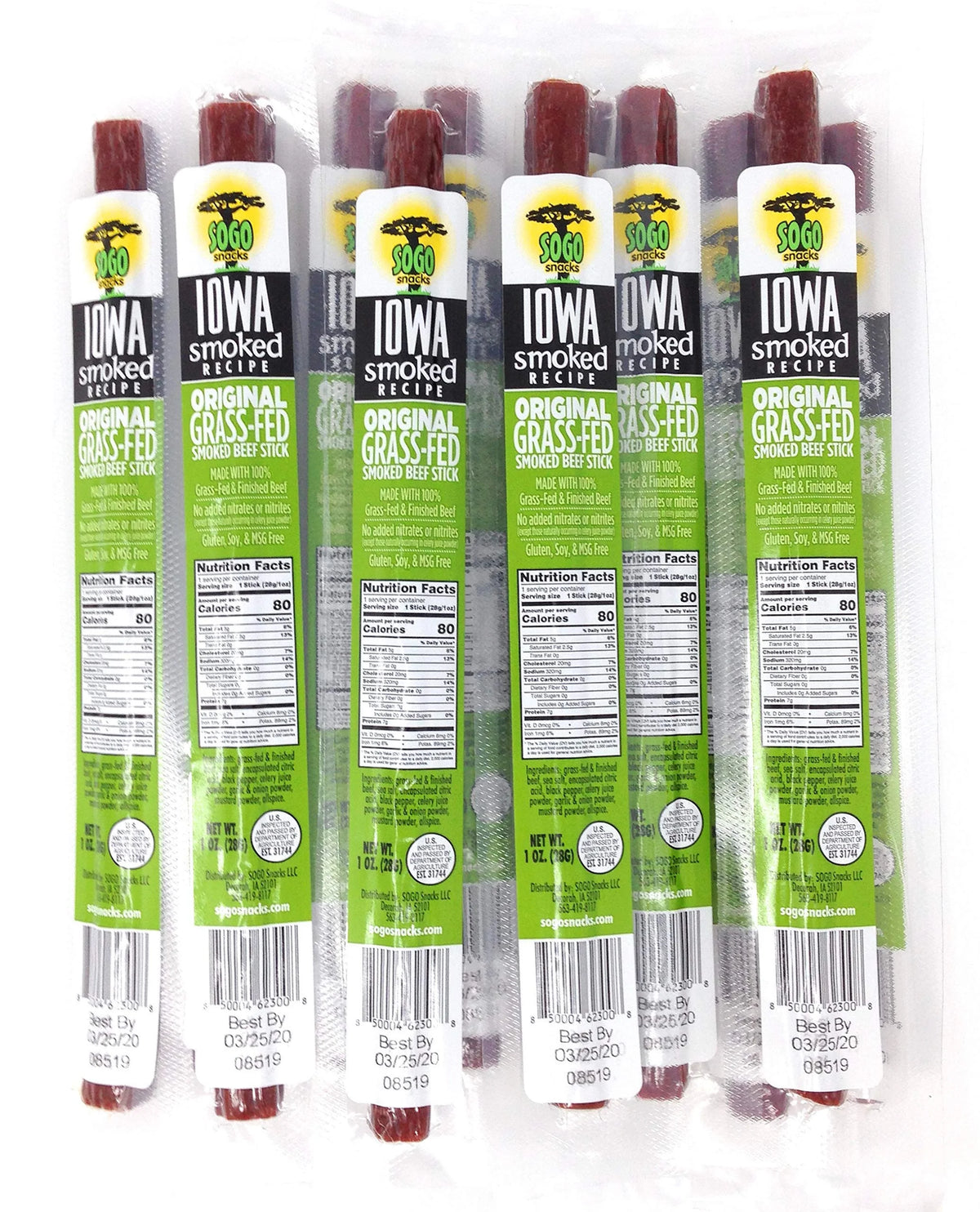 No Sugar 100% Grass-fed Beef Sticks 1-oz 72 Ct R24672