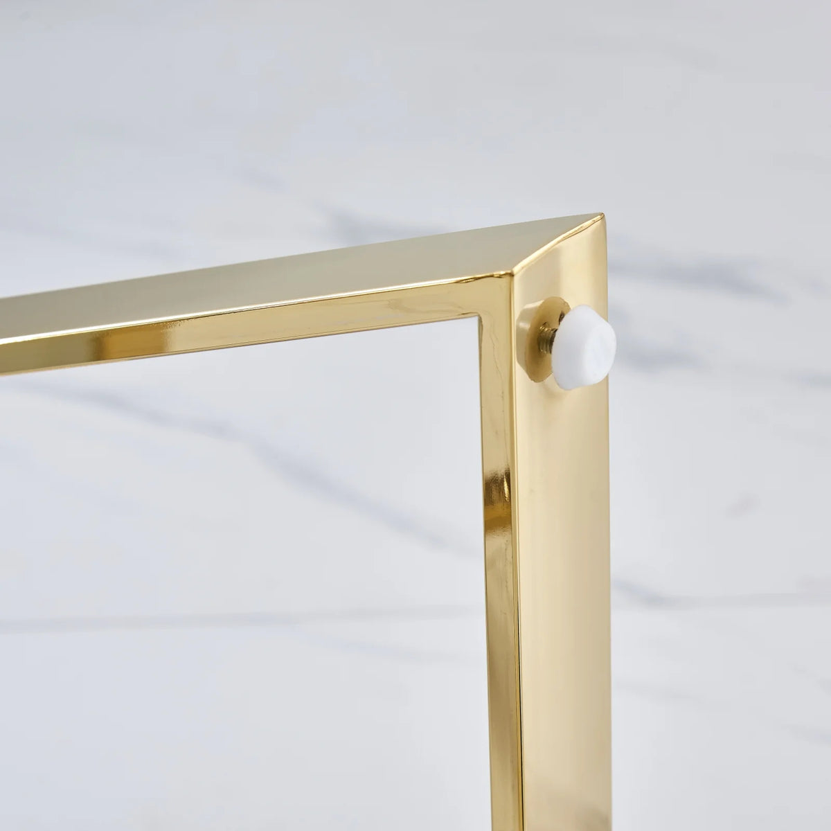 2 Pieces Gold Glass Nesting Tables Stainless Steel Frame Q271108