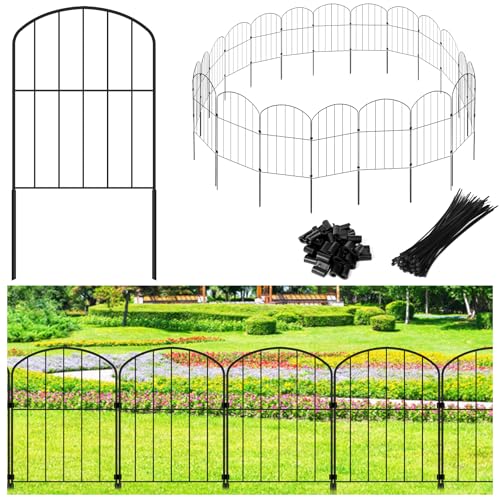 Decorative Garden Fence 24in x 10.5ft 10 Panels Metal Wire C722