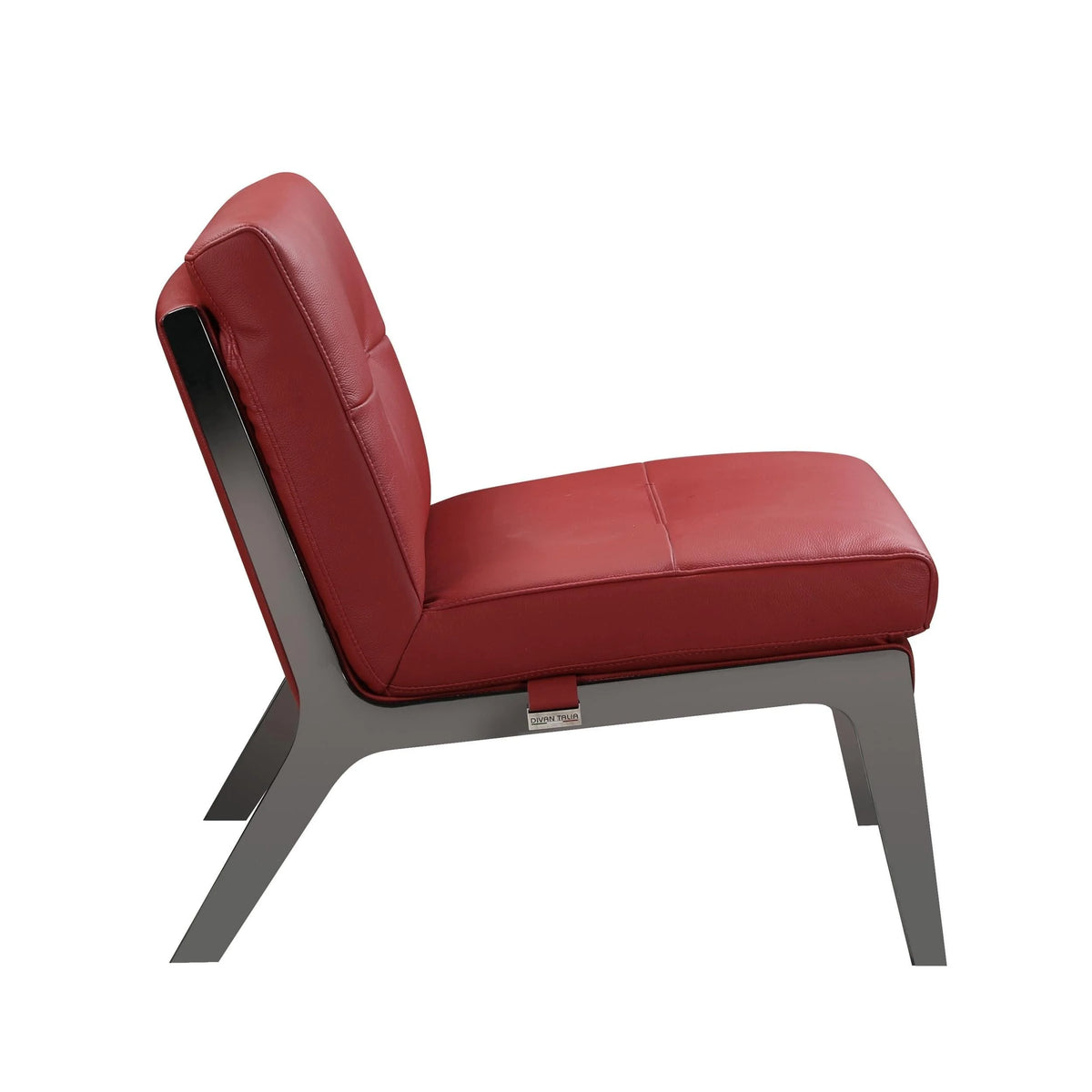 Red Genuine Italian Leather Accent Chair M2291