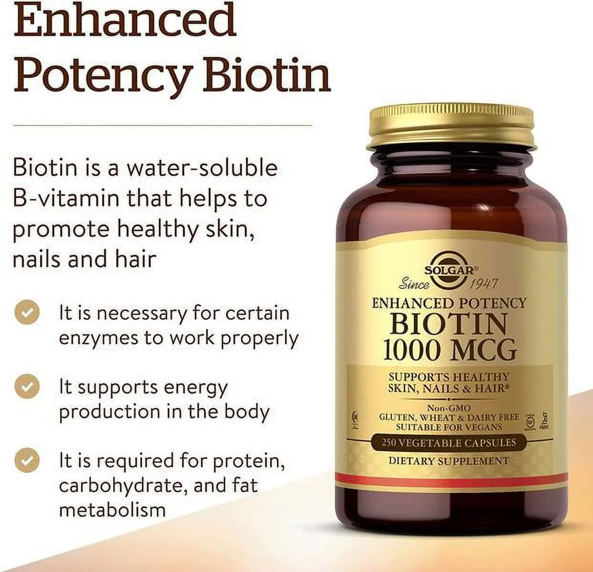 Biotin 1000 mcg 250 Vegetable Capsules 2 Packs D1303