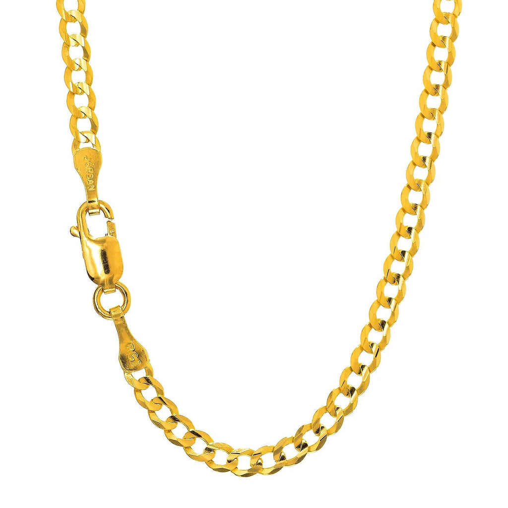 10k Yellow Gold 3.6 mm Curb Chain Necklace P447159