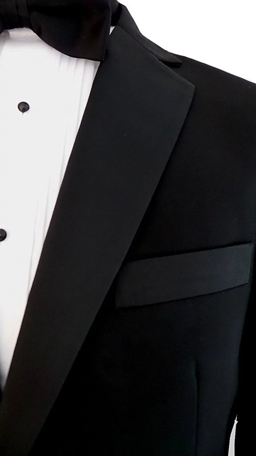 Black Single Breasted Notch Lapel Tuxedo Suit Set U18949