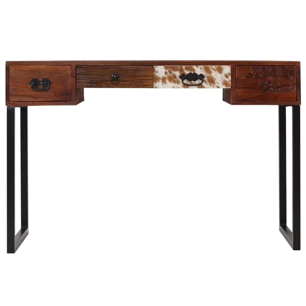 Solid Sheesham Wood and Real Leather Desk C5754