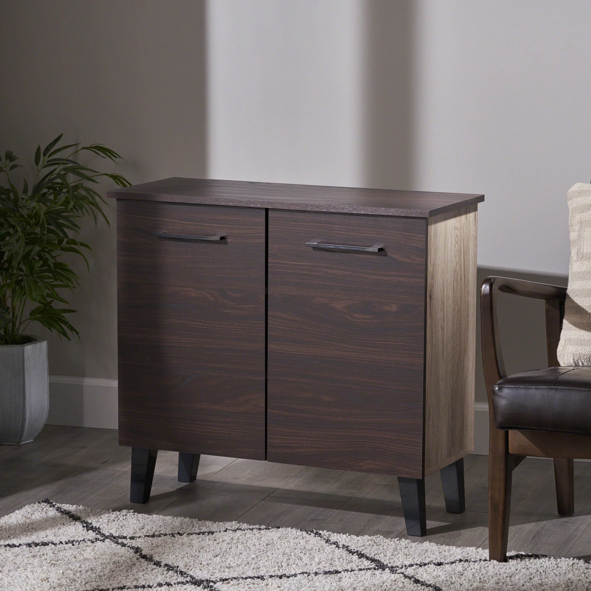 Walnut Finished Faux Wood Cabinet L526600