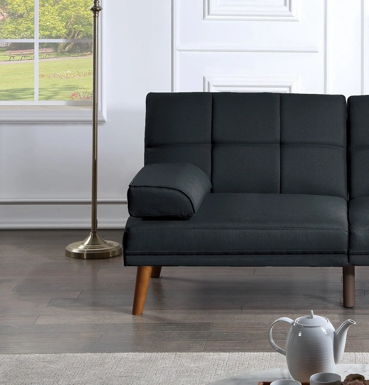 Black 2pc Sectional Sofa Set X2493