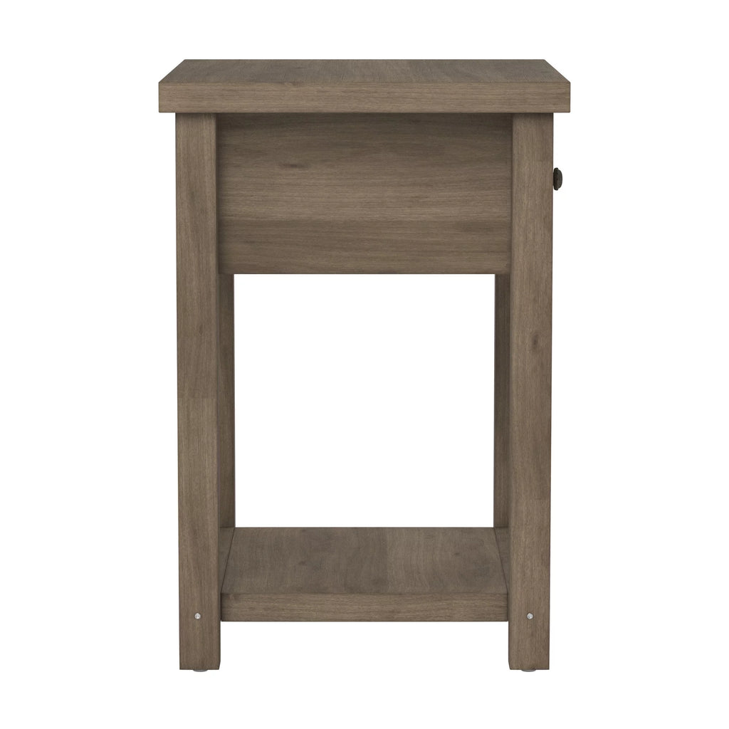Knotty Gray Oak Wood Accent Table I2599