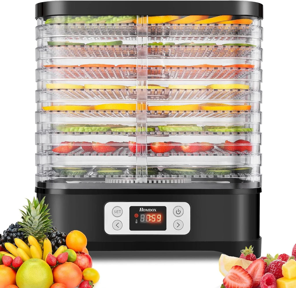 Electric 400W 8 Trays Food Dehydrator Machine with Digital Timer and Temperature Control, BPA Free Black D48785