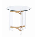 Round Tempered Glass Top End Table S171346