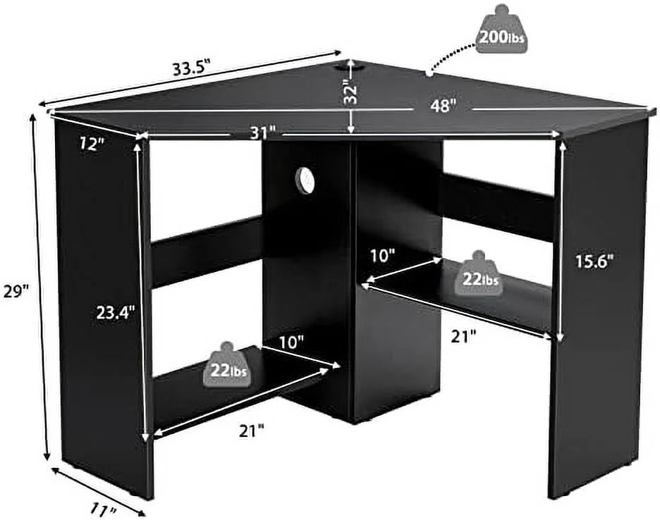 Corner Desk with Shelves N123