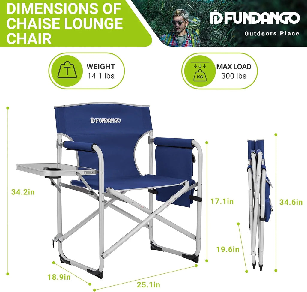 Portable Lightweight Folding Camping Chair with Side Table F27651
