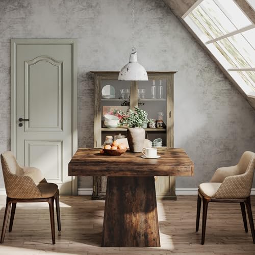 Square Dining Table for 4, 31.5-Inch Pedestal Base Table Z552