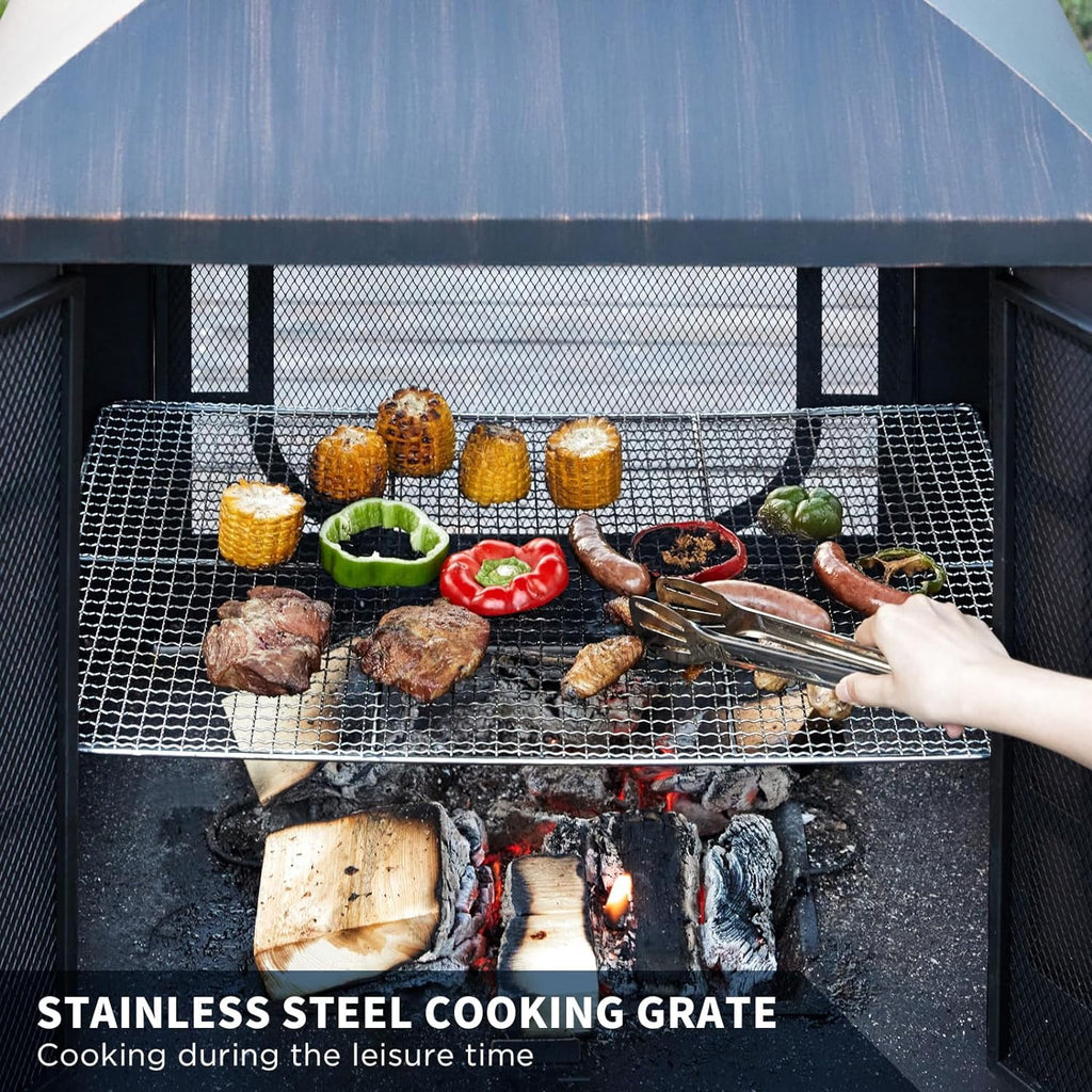 45 Inch Wood Burning Fire Pit with Grill Grate M540