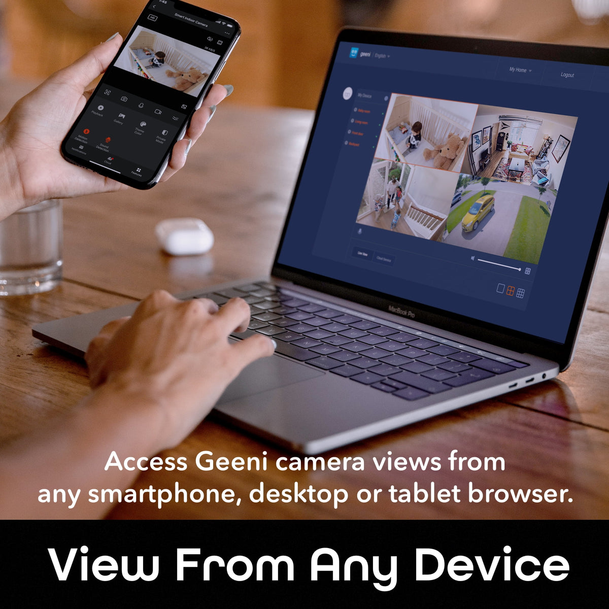Indoor Smart WiFi Security Camera 1080p HD with 2-Way Audio Motion Sensor Night Vision P950513