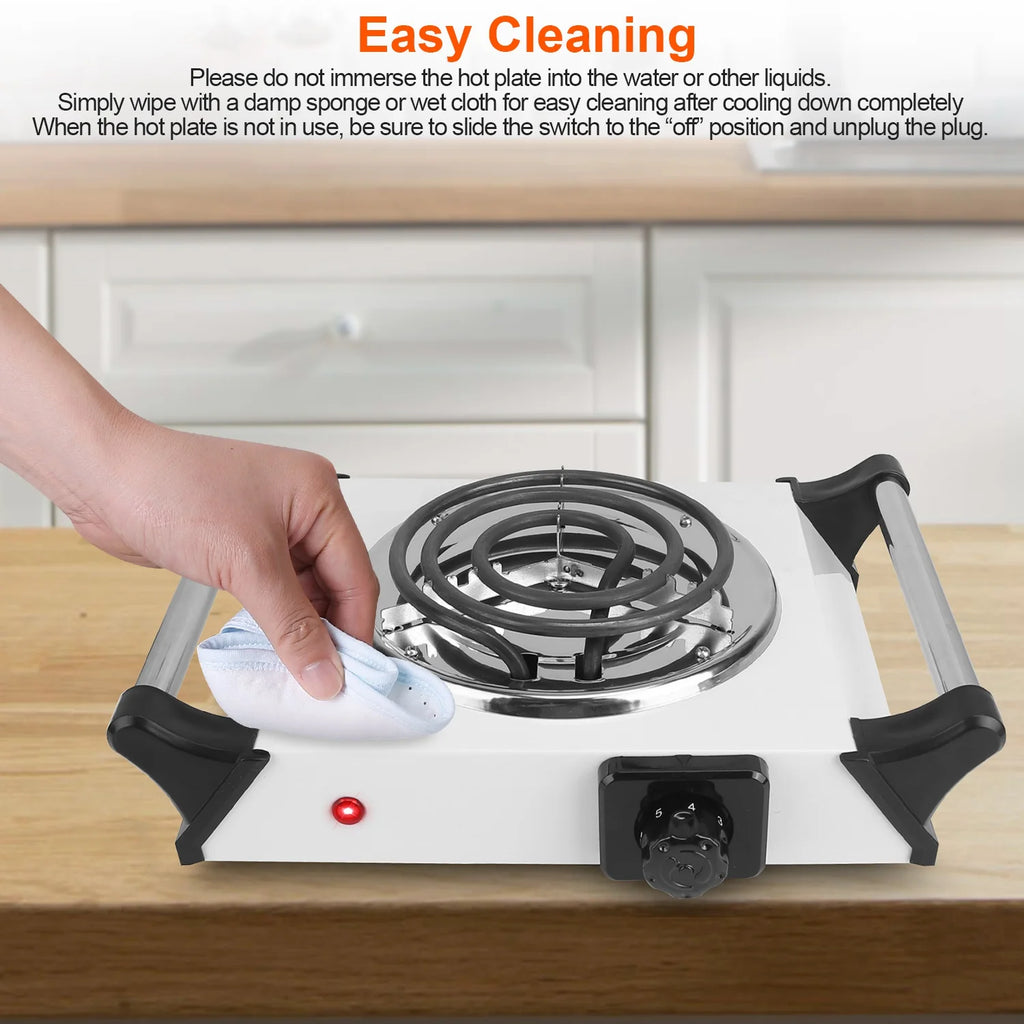1000W Electric Single Burner Portable Hot Plate with 5 Temperature Adjustments V986
