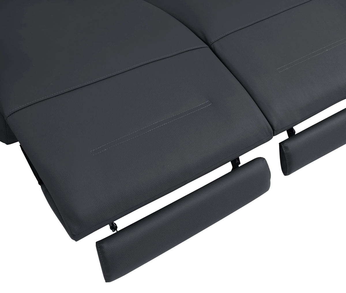 Dark Grey Top Grain Italian Leather Power Recliner Loveseat M9255