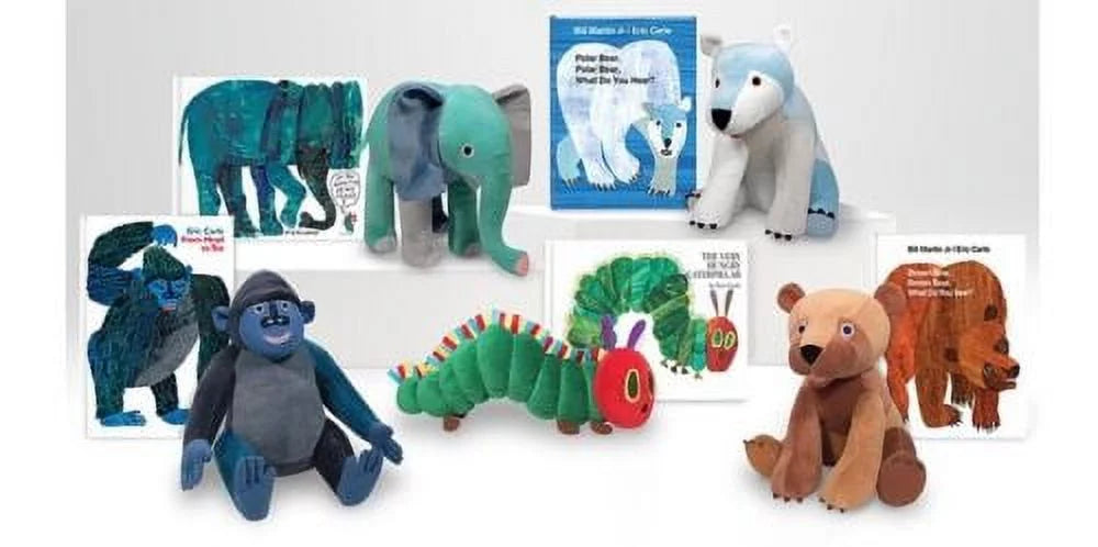 Set Of 5 Plush & Book 12” Stuffed W5968