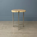Teak Side Table With Stainless Steel Base J988