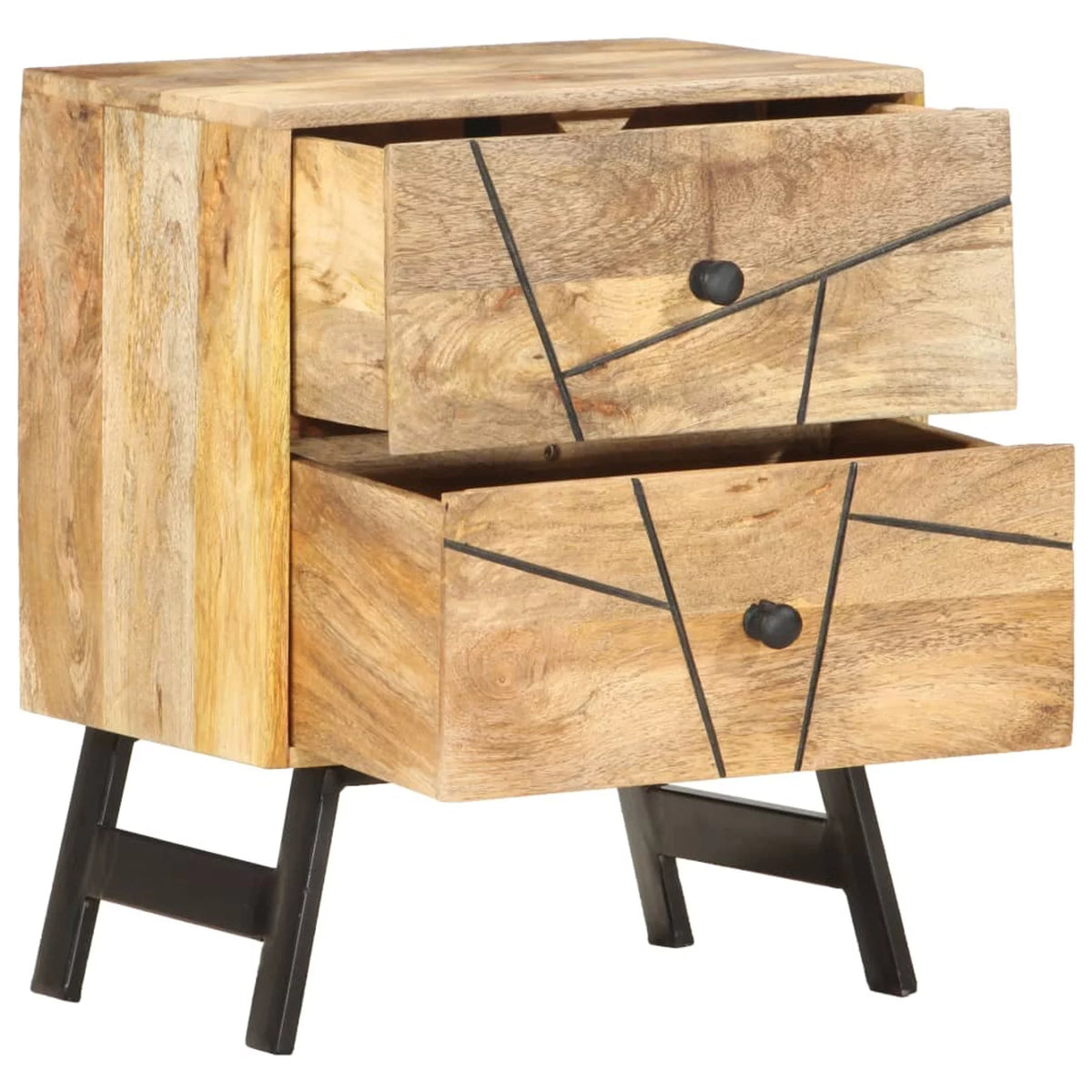 Solid Mango Wood Bedside Cabinet I83689