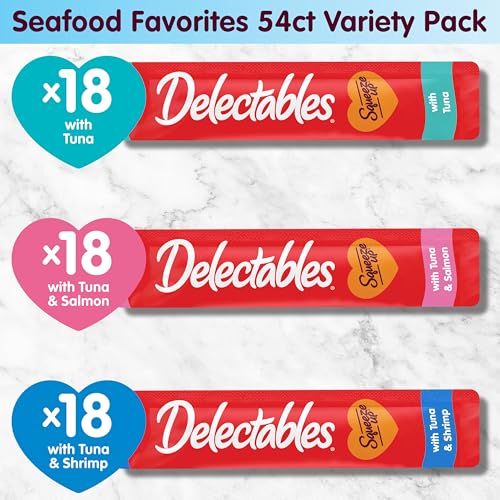Seafood Variety Pack Squeezable Wet Cat Treats 54 Tubes Q215906