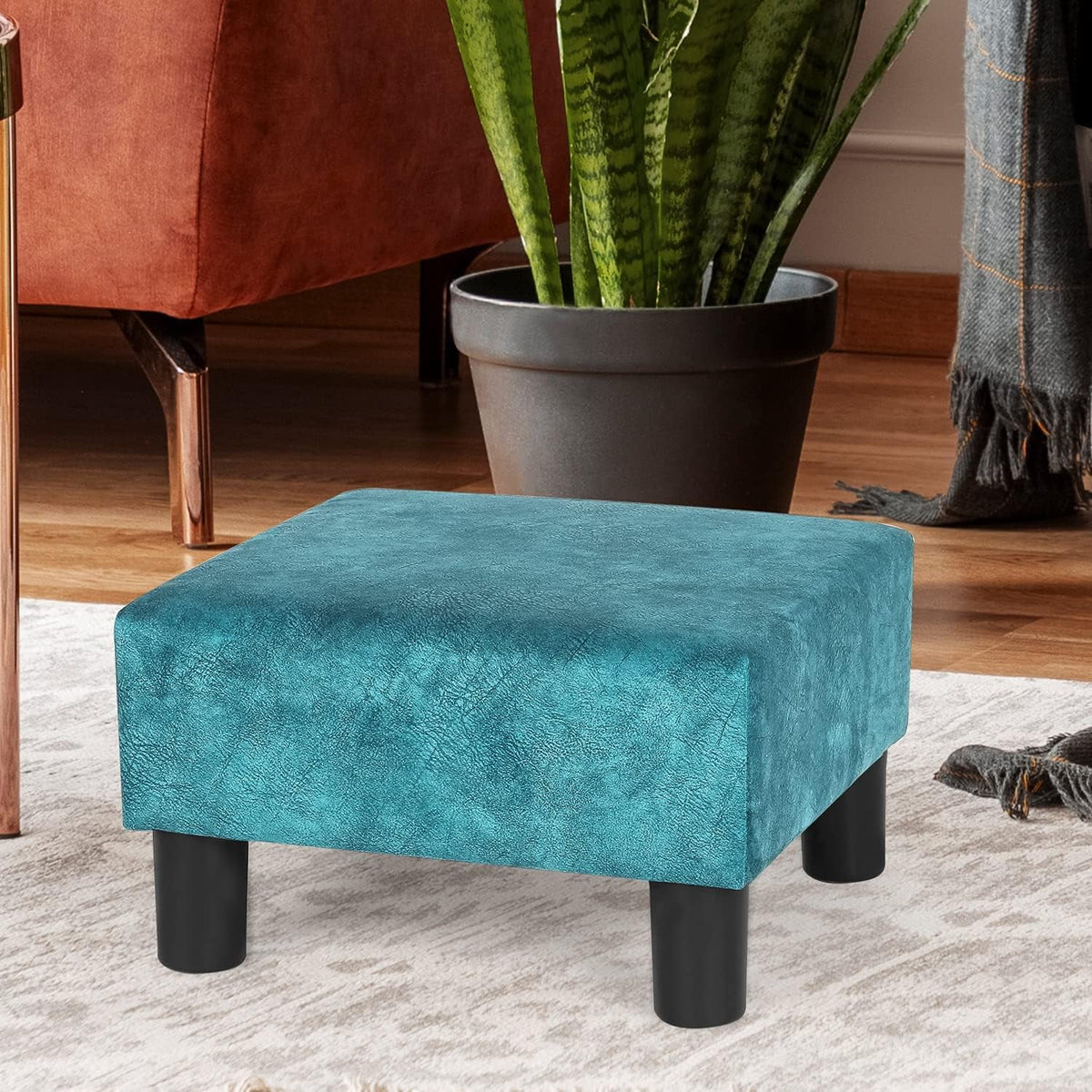 Blue Square Ottoman Footstool X14104
