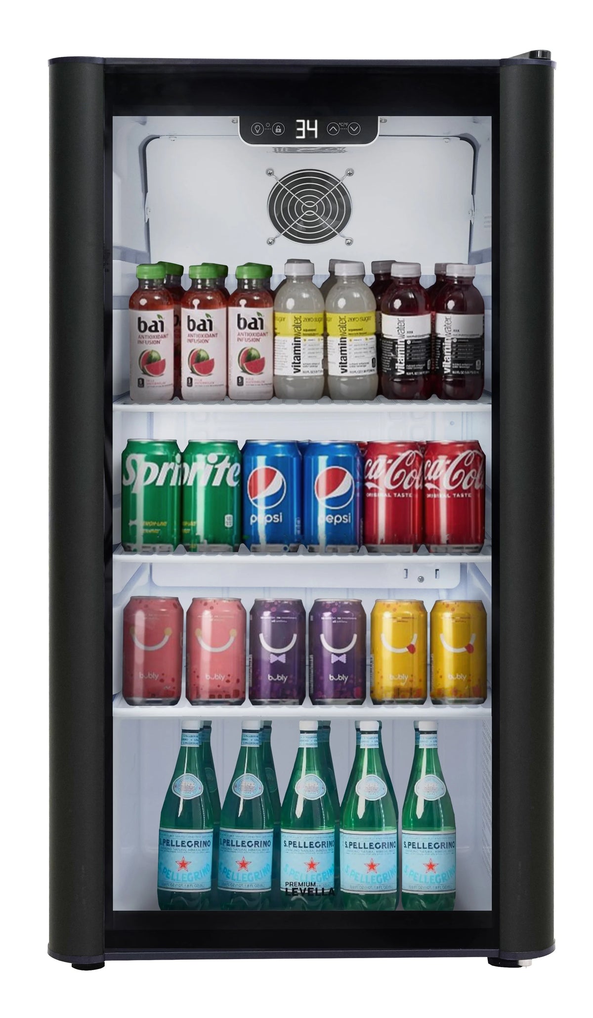 Glass Door Display Refrigerator 3.1 cu ft Black F555