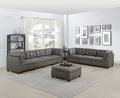Antique Grey Leatherette Sofa Set 8pcs V14981