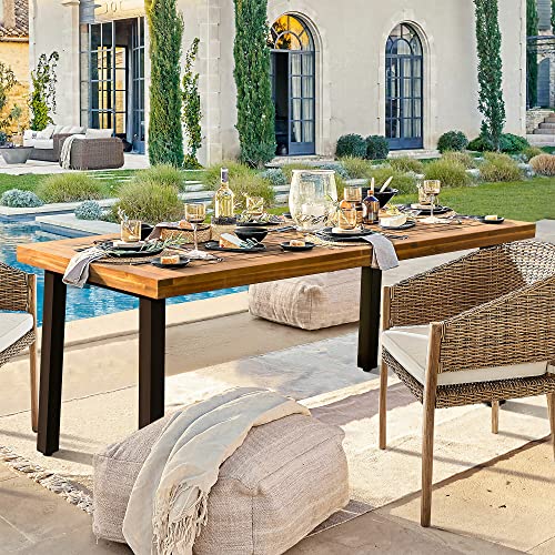 Acacia Wood Dining Table with Iron Legs R617
