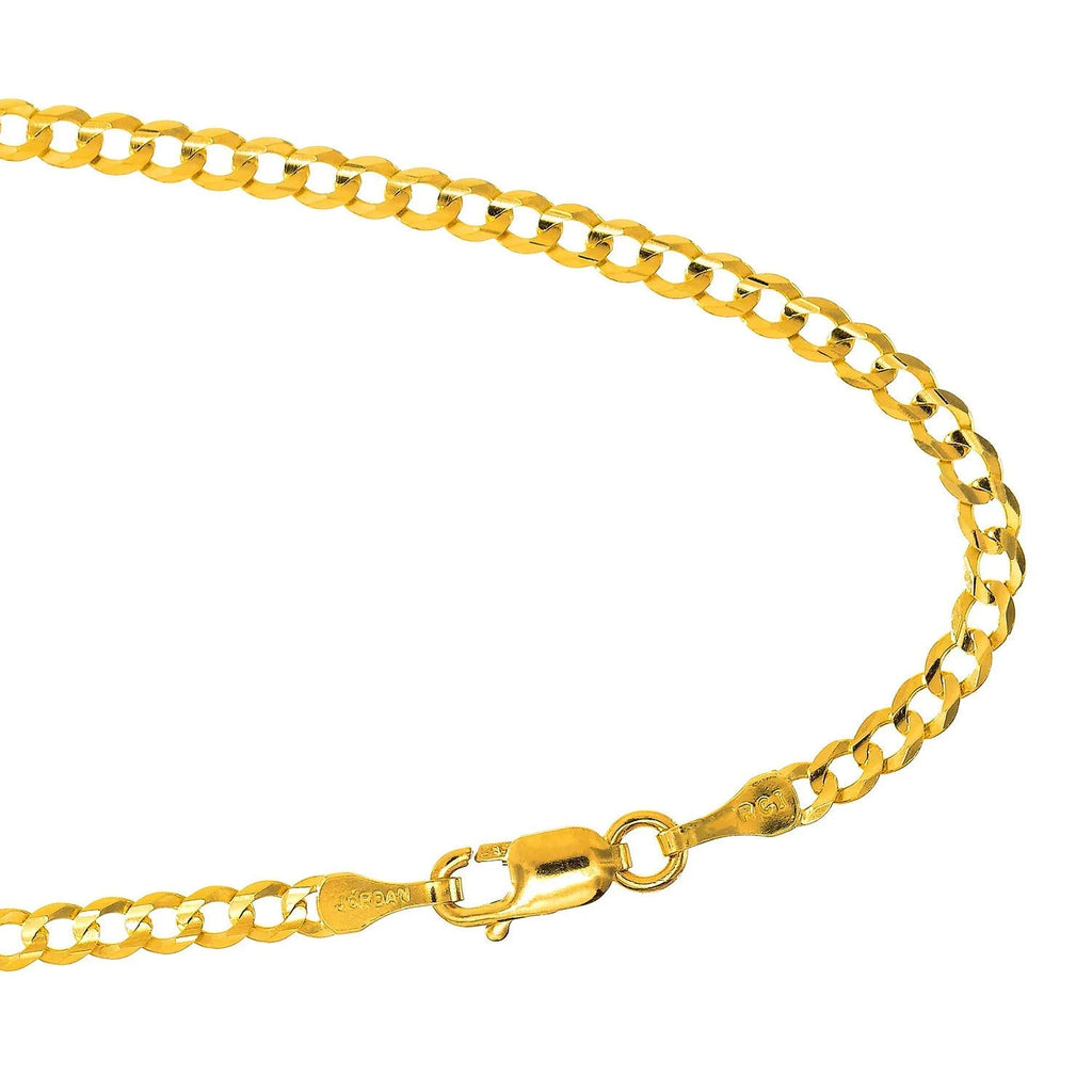 10k Yellow Gold 3.6 mm Curb Chain Necklace P447159