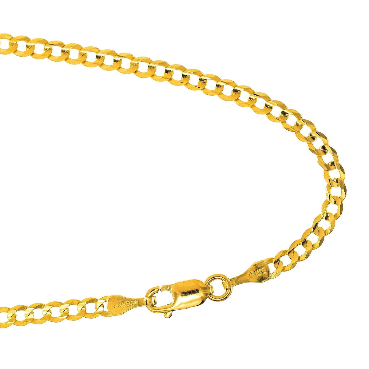 10k Yellow Gold 3.6 mm Curb Chain Necklace P447159
